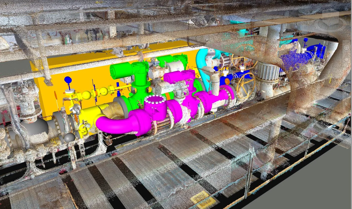 Scan-to-model brownfield tie-in workflow in CloudWorx and CADWorx